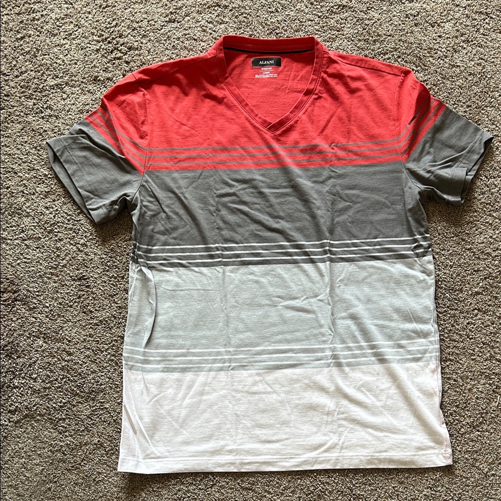 Alfani Men's Red and Gray Gradient Tee